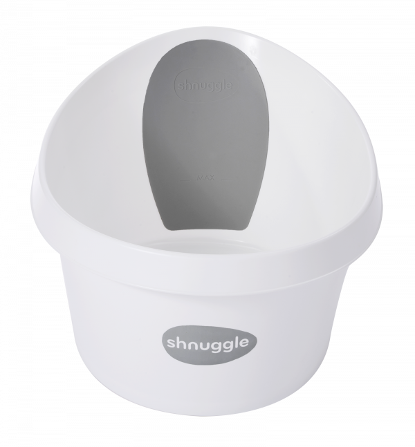 Shnuggle, Wanienka Toddler z piankowym oparciem-White and Slate Grey