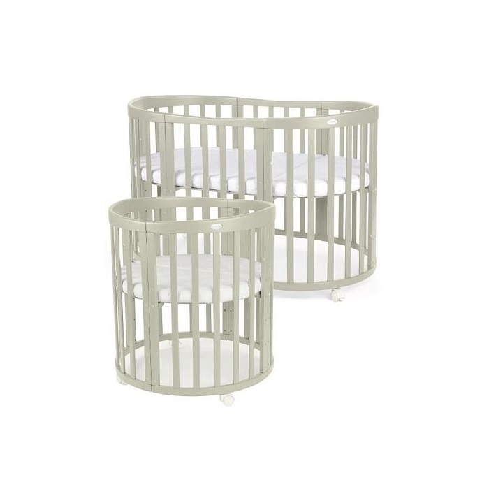 Waldin Owalne łóżeczko z materacem 7w1-Oliwkowe