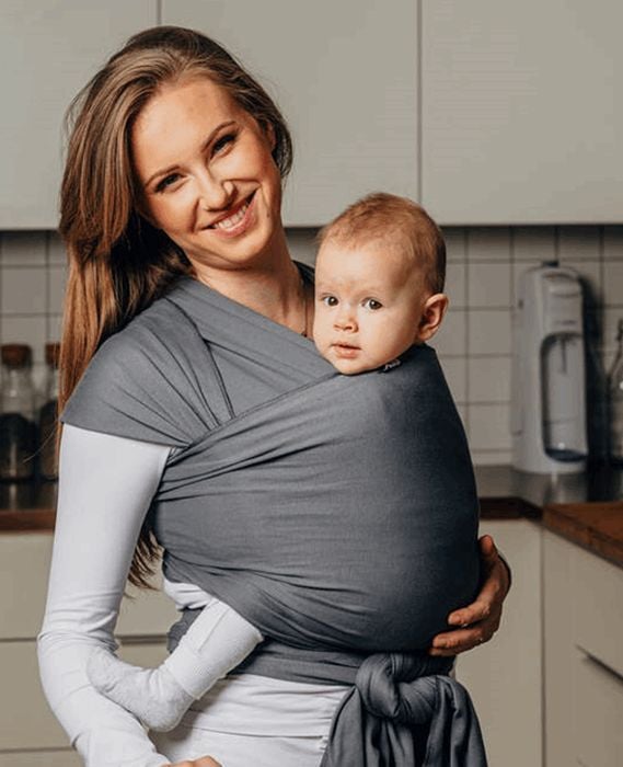 LennyLamb Chusta elastyczna do noszenia dziecka 0-12 mies.-Antracyt