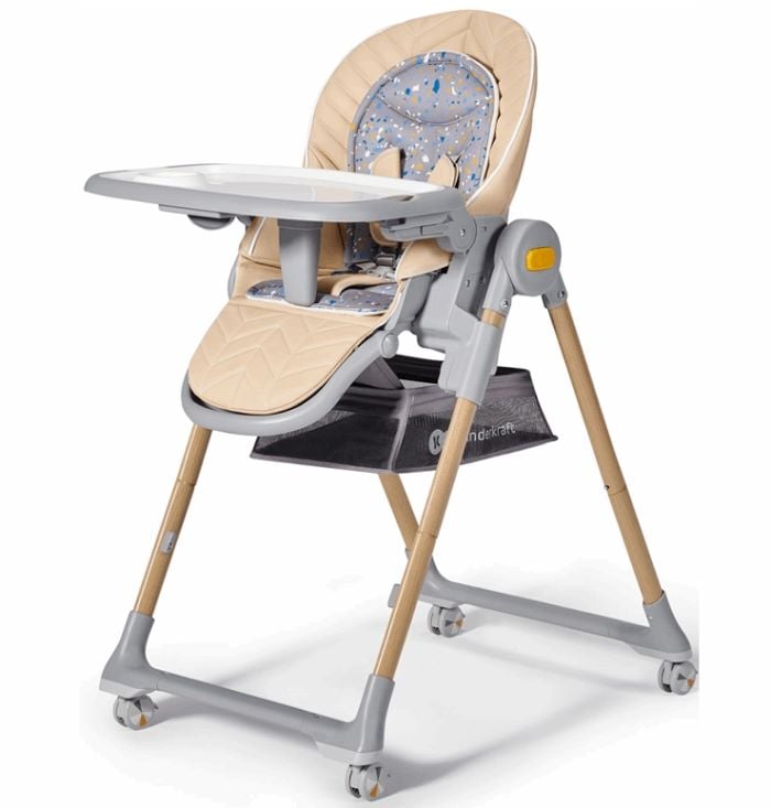Kinderkraft Lastree 2 w 1 krzesełko do karmienia - leżaczek-Beige