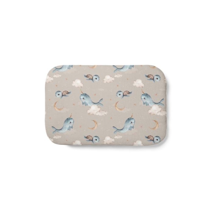 Waldin Bambusowa poduszka dziecięca z wypełnieniem 60 x 40 cm-Wieloryb Ciemny Beż