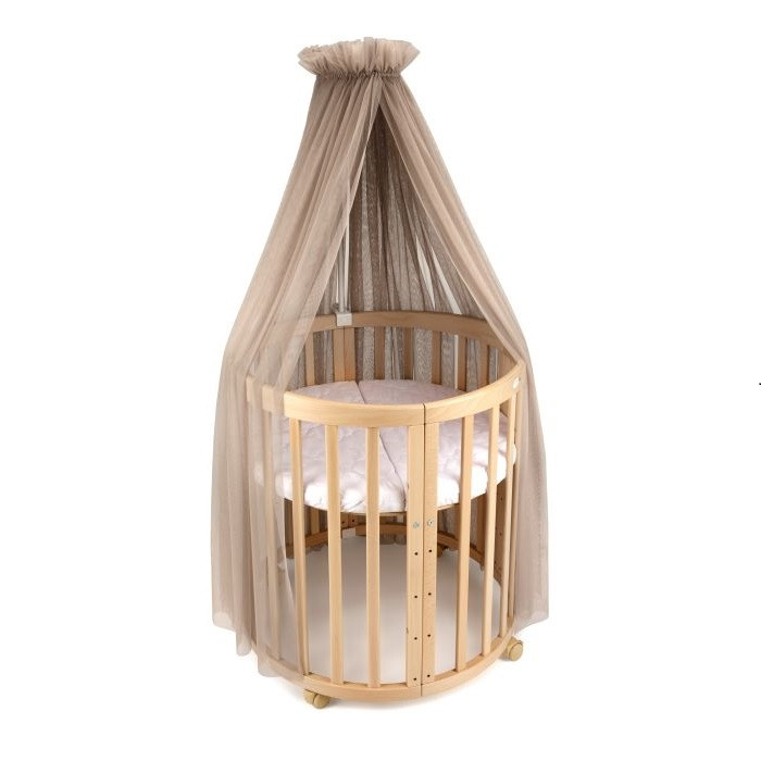 Waldin Tiulowy baldachim do łóżeczka ze stelażem-Taupe