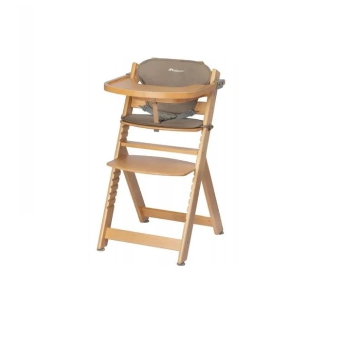 Bebe Confort Timba - krzesełko do karmienia-Natural Wood z wkładką Beige