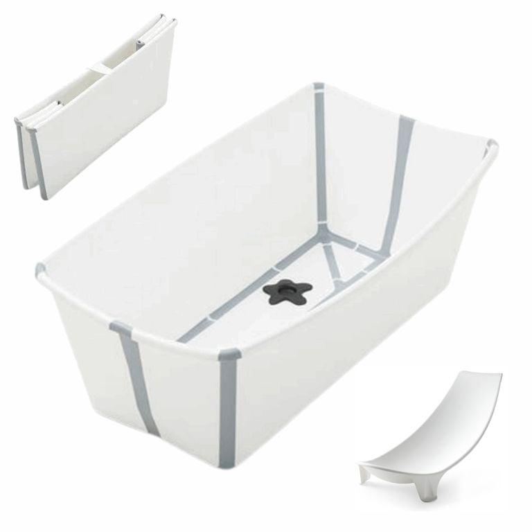 Stokke Flexi Bath Bundle - składana wanienka kąpielowa z wkładką dla noworodka-White