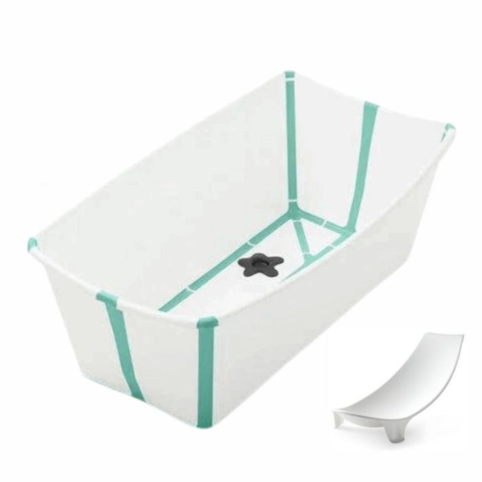 Stokke Flexi Bath - składana wanienka kąpielowa + wkładka gratis-White Aqua