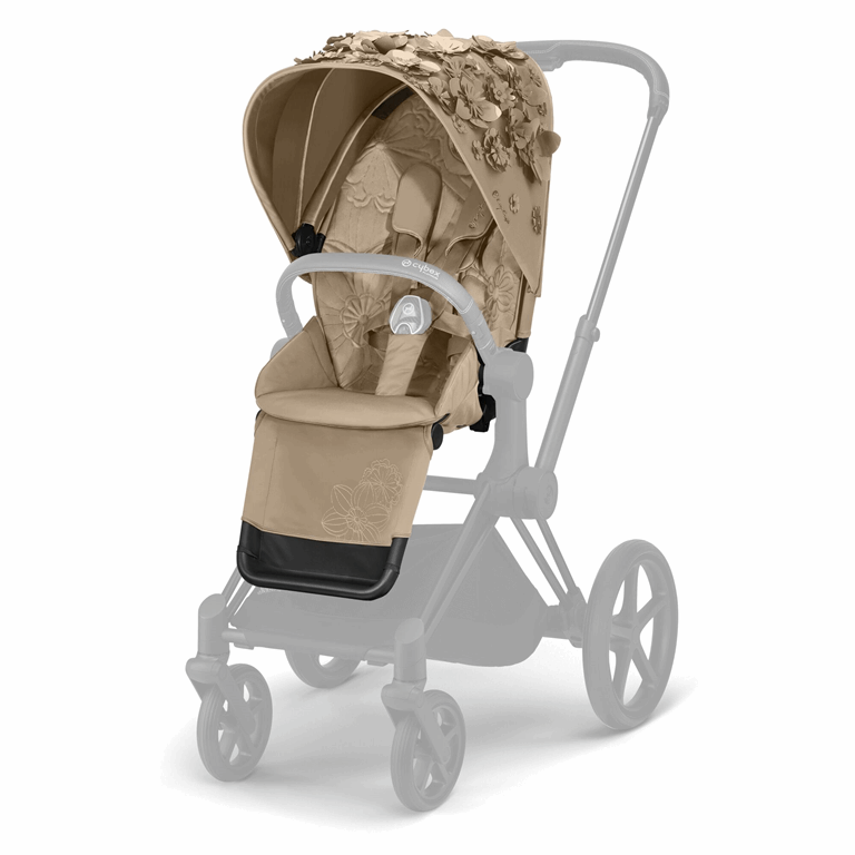 Cybex, Priam 2.0 - tapicerka siedziska-Simply Flowers Nude Beige