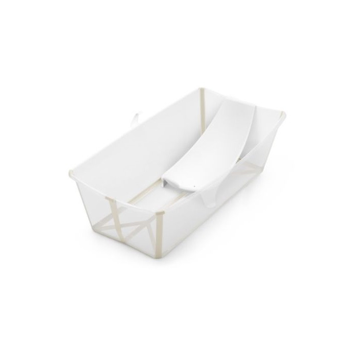 Stokke Flexi Bath XL Bundle- składana wanienka kąpielowa z wkładką dla noworodka-Sandy Beige