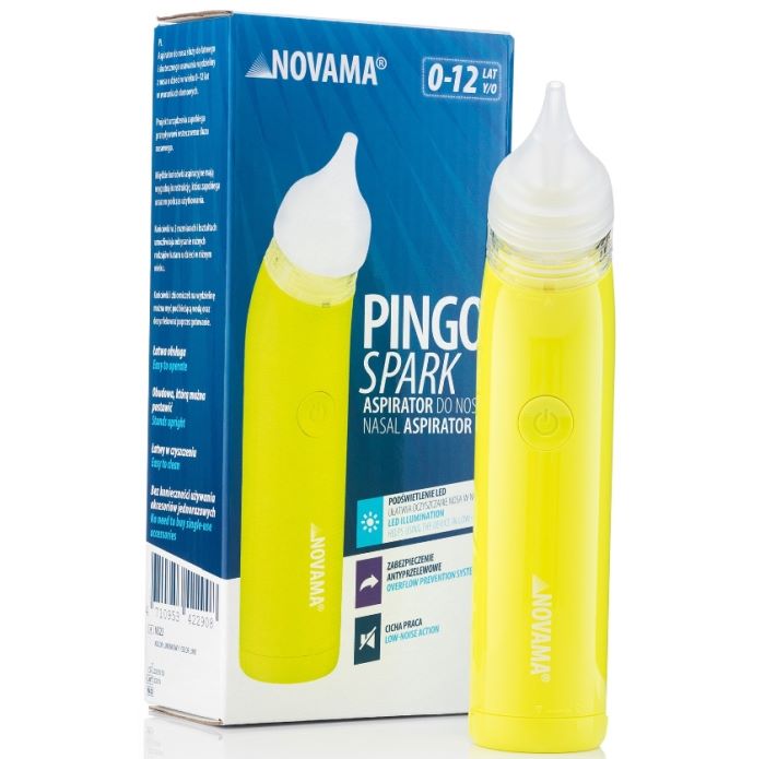Novama Pingo Spark elektryczny aspirator do nosa z podświetlaną końcówką-Lime Green
