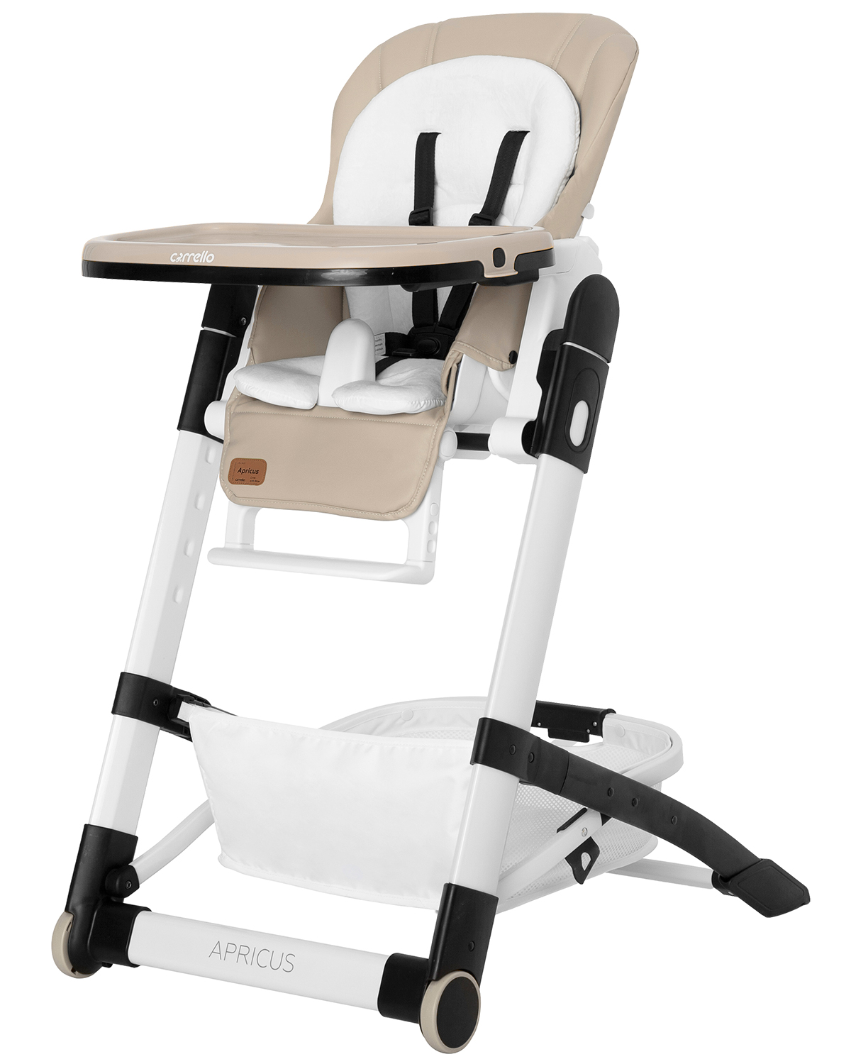 Carrello Apricus - 2 w 1 krzesełko do karmienia i leżaczek-Powdery Beige