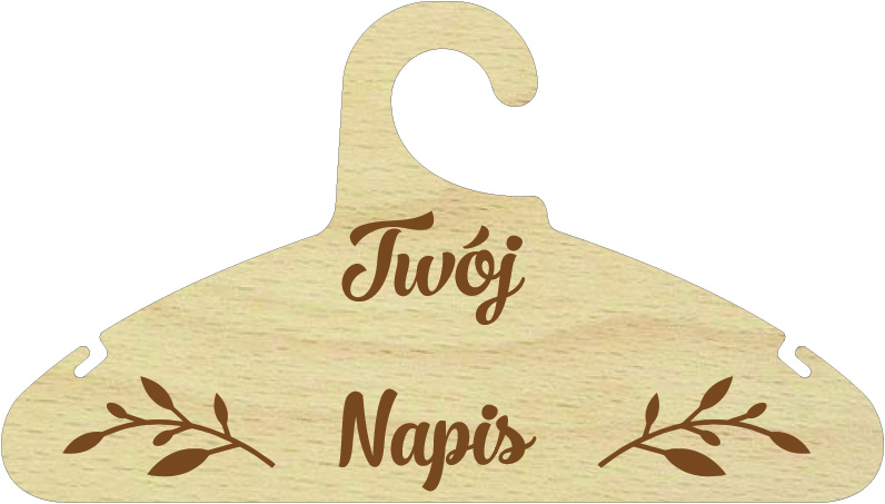 Drewniany wieszak na ubrania dzieciece, niemowlęce z Twoim napisem, Imię, grawer, personalizacja Urodziny, Chrzest, Roczek