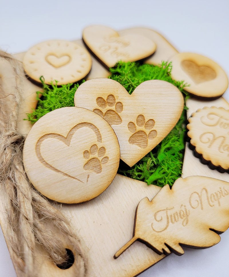 Drewniane scrapki, Twój Napis, Imię, dzieci, zwierzątka rękodzieło 3szt