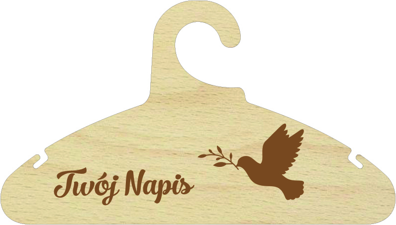 Drewniany wieszak na ubrania dzieciece, niemowlęce z Twoim napisem, Imię, grawer, personalizacja Urodziny, Chrzest, Roczek