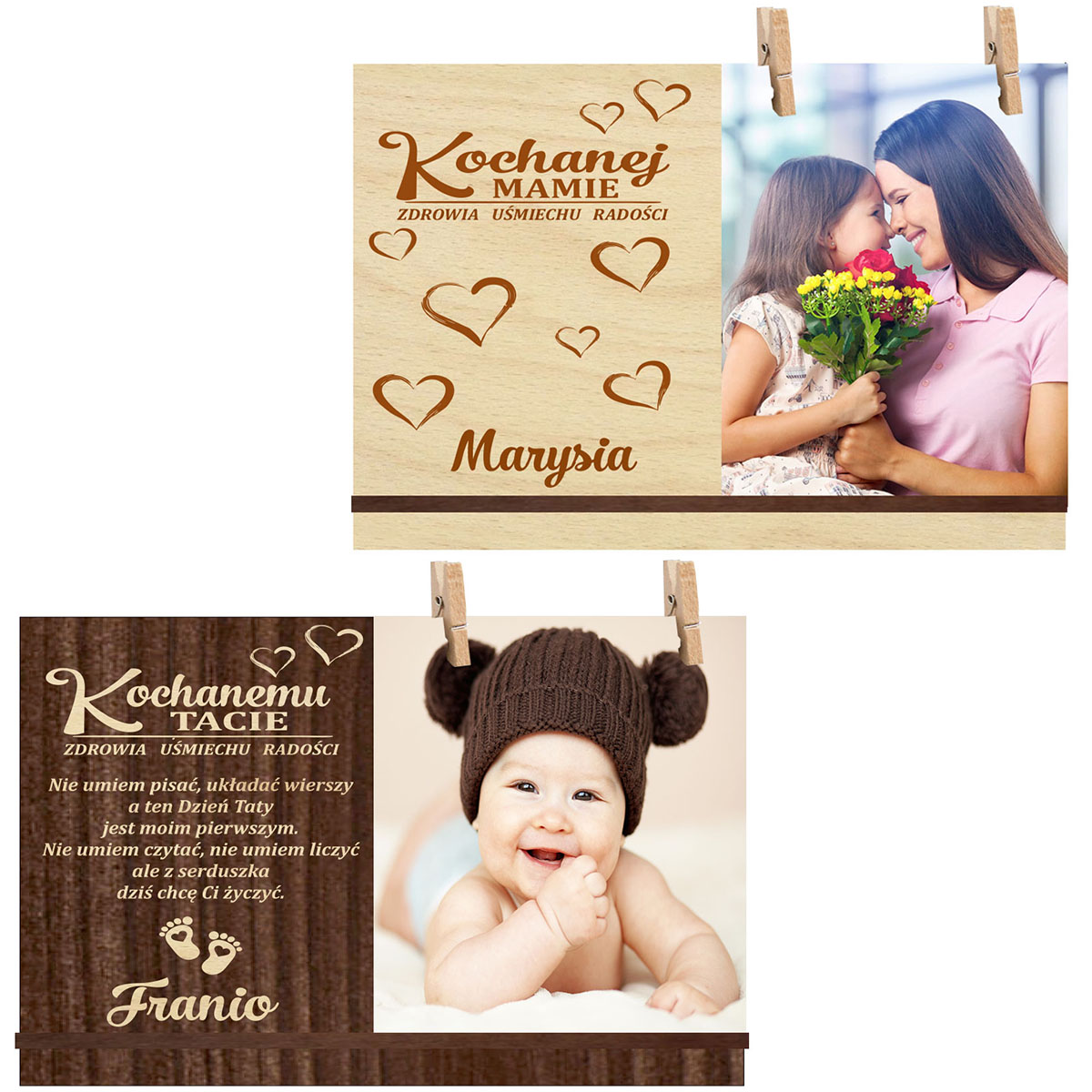 Prezent dla Mamy, pierwszy dzień taty foto kartka ramka na zdjęcia życzenia