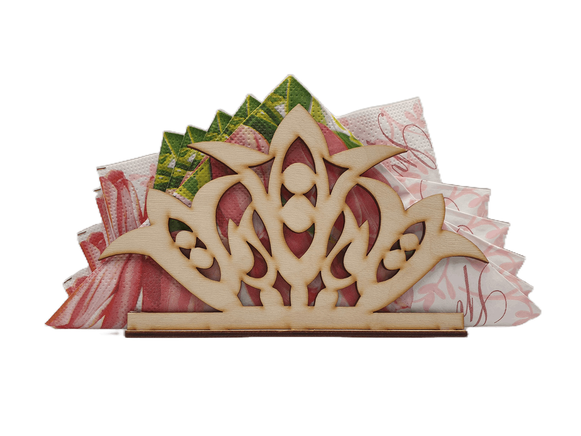 Serwetnik drewniany ażurowy, stojak na serwetki 11 cm