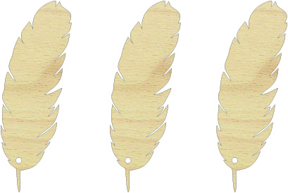 Drewniana zawieszka Łapacz snów Baza do makramy Piórko Piórka 3 szt.