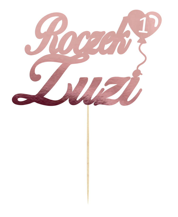 Topper napis lustrzany na tort Roczek z imieniem