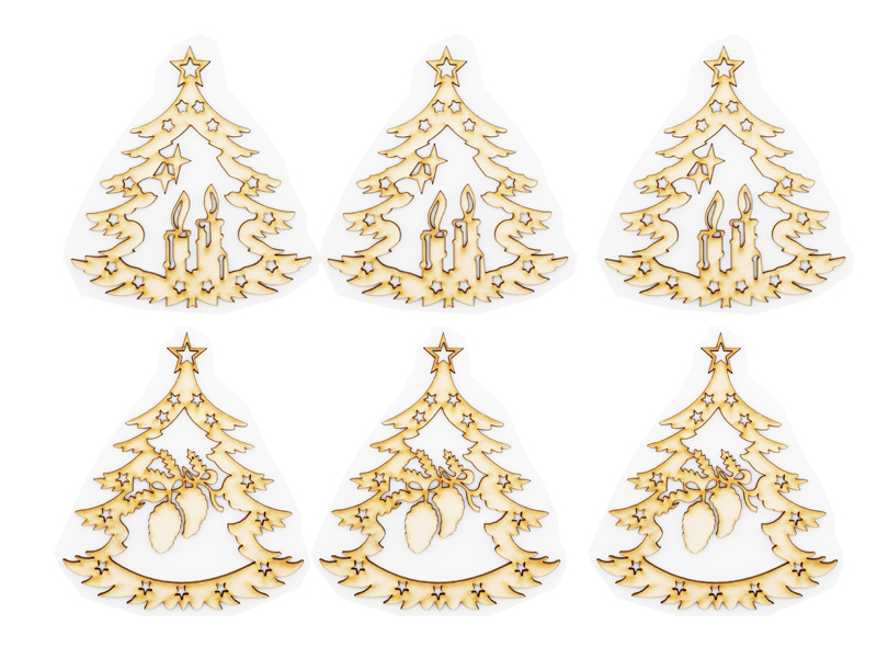 Drewniane zawieszki świąteczne, bombki choinkowe, ozdoba na Boże Narodzenie, BOMBKA 10 cm, naturalne drewno (1 op. / 6 szt.)