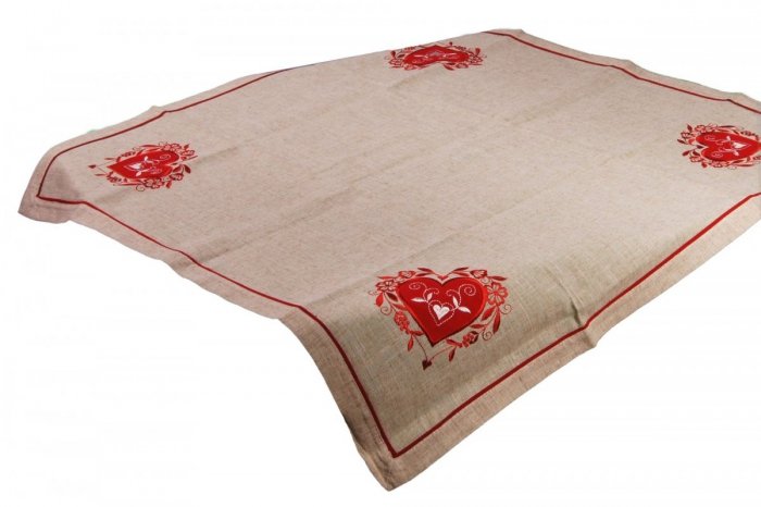 Walentynkowy Obrus Miłka - 2251 rozmiar: 85x85 kolor: beżowy