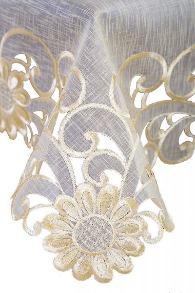 Obrus WIOSENNY Haftowany SARA 30x45 kolor: beżowy