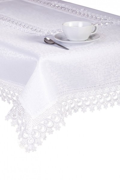 Obrus Gipiura rozmiar: 150x300 owal wz. 1386 biel