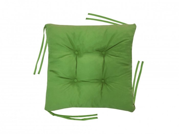 Poduszka na krzesło, pikowana wiązana 40x40 cm - zielony