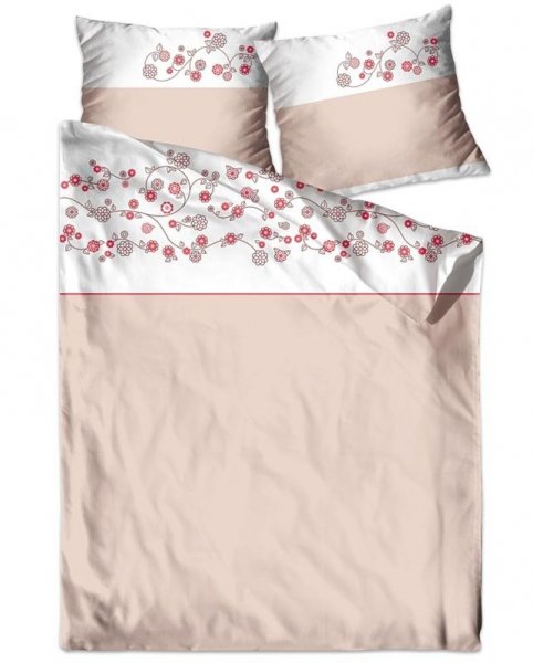 Pościel Bawełniana GRENO Bielbaw 220x200 wz. PAULINE BEŻOWY