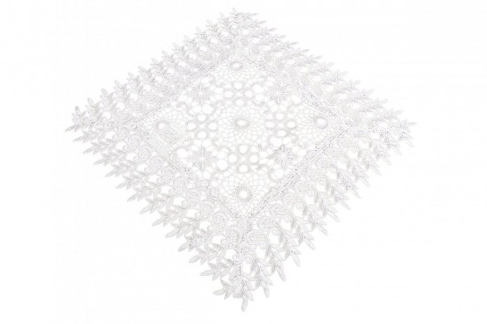 Obrus Gipiura Werona rozmiar: 85x85 kolor: Biały