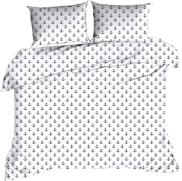 Pościel bawełniana 140x200, 100% bawełna wz. Marynistyczny 249