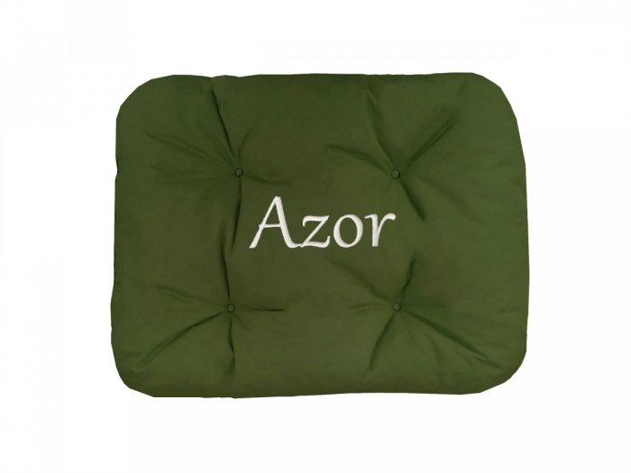 Legowisko Z IMIENIEM TWOJEGO PSA 60x50 cm - oliwka