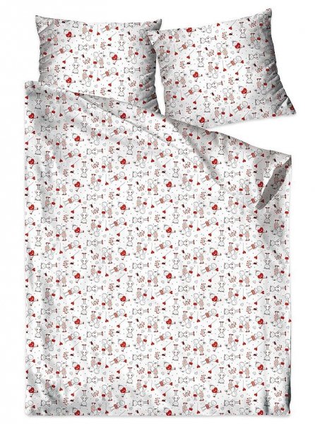 Pościel walentynkowa Bawełniana GRENO Bielbaw 160x200 wz. LOVERSI