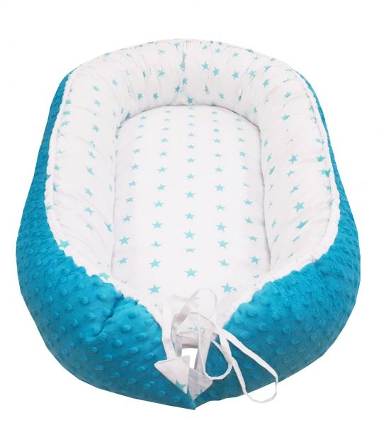 Otulacz kokon dla niemowląt wz. Minky morski/Gwiazdki