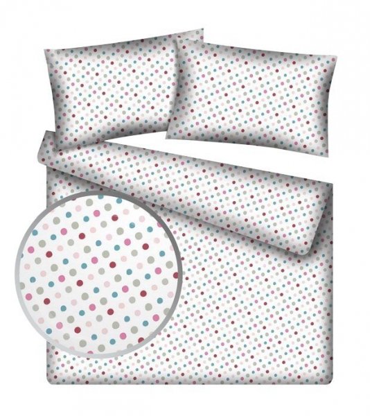 Pościel bawełniana 160x200, 100% bawełna wz. Lentilki kolorowe