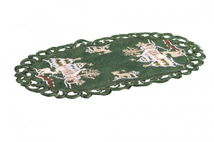 Obrus Świąteczny Boże Narodzenie wz. 276, rozmiar 30x45cm Kolor: zielony