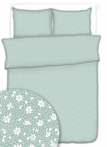 Poszewka 40x40 - KORA bawełniana wz. Łączka mięta