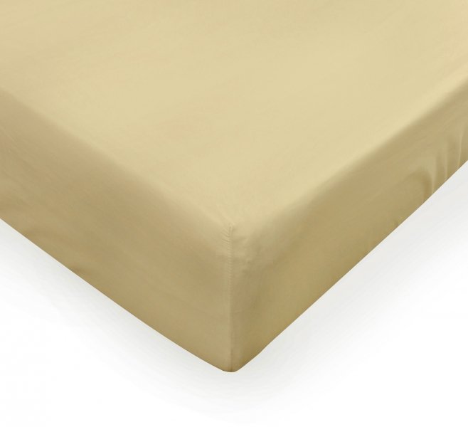 Prześcieradło PREMIUM jersey z lycrą na wysoki materac 140x200 z gumką wz. 04A budyniowy