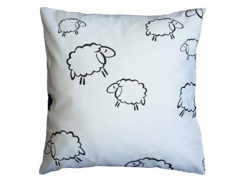 Poszewka na poduszkę BARANKI 40x40 - 100% bawełna, wz. białe