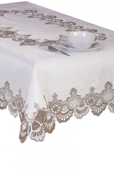 Obrus Gipiura 8139FF rozmiar: 60cm kolor: biało-brązowy