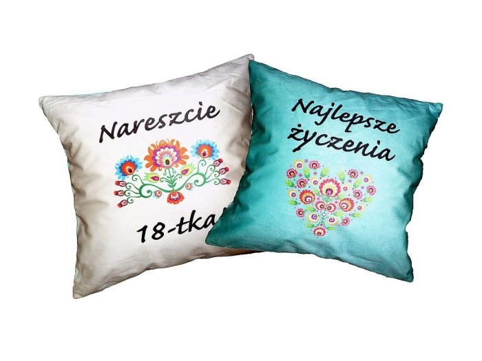Dwustronna Poszewka prezentowa na poduszkę 40x40 wz. 76 Jedeka