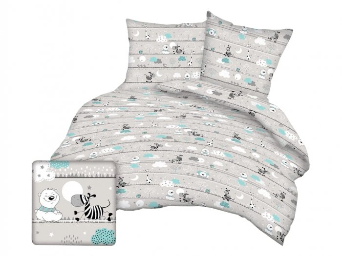 Pościel dziecięca 100% bawełniana 100x135 wz. Misie Zdzisie