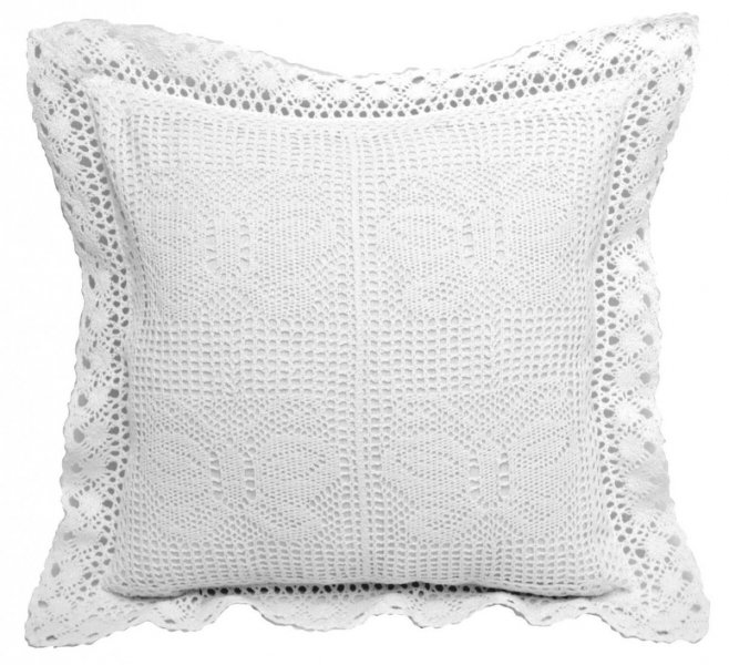 Poszewka dekoracyjna na poduszkę 40x40 wz. JAGNA 1544A biel