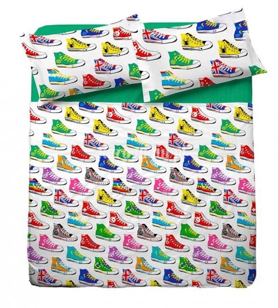 Poszewka 40x40 - KORA bawełniana wzór trampki