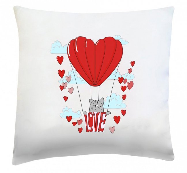 Poduszka na Walentynki 40x40 wz. Koty 24
