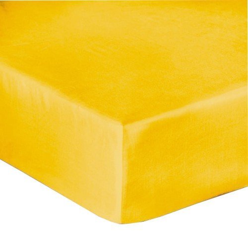 Prześcieradło satynowe z gumką 180x200 - wz. Żółtko 004