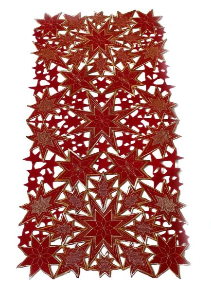 Obrus Świąteczny Star 60x120 wz. 6142 Kolor: Czerwony