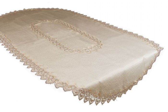 Obrus gipiurowy rozmiar 140x180 owal wzór złoty(088 ov)