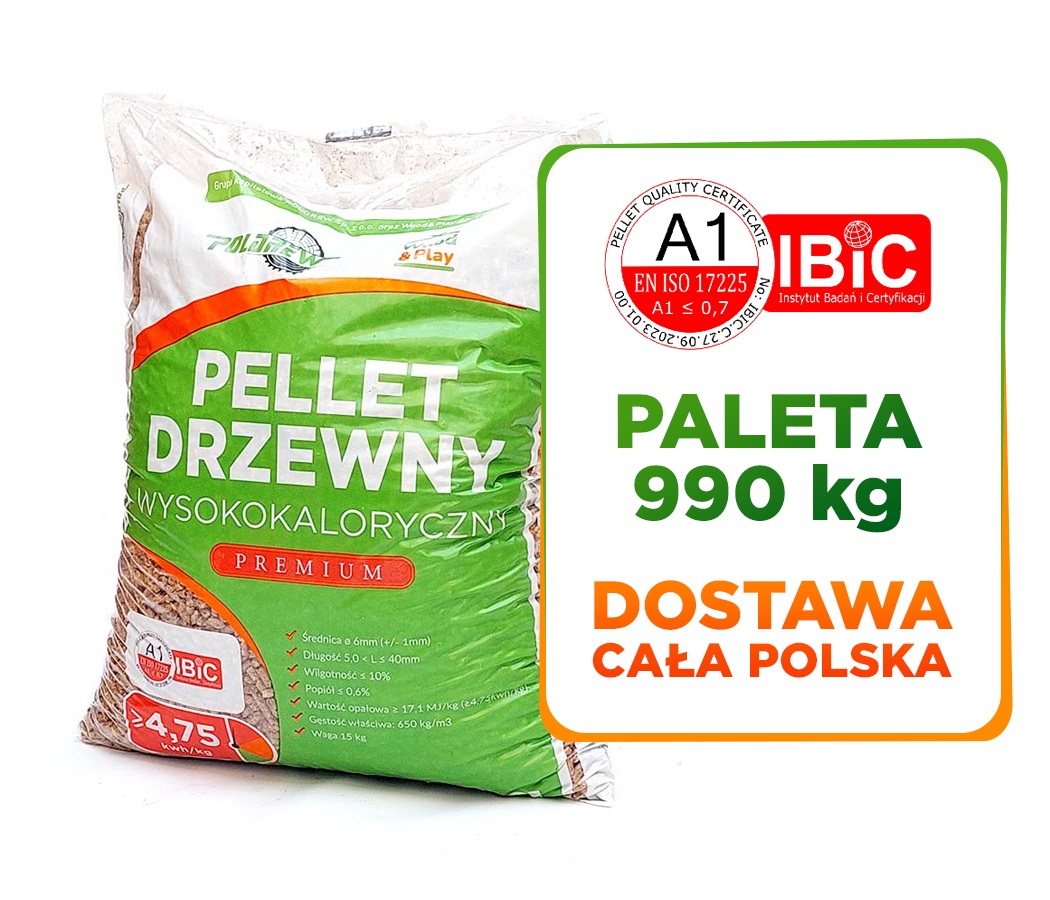 Drewno opałowe Pellet drzewny 990KG EN 17,1 MJ