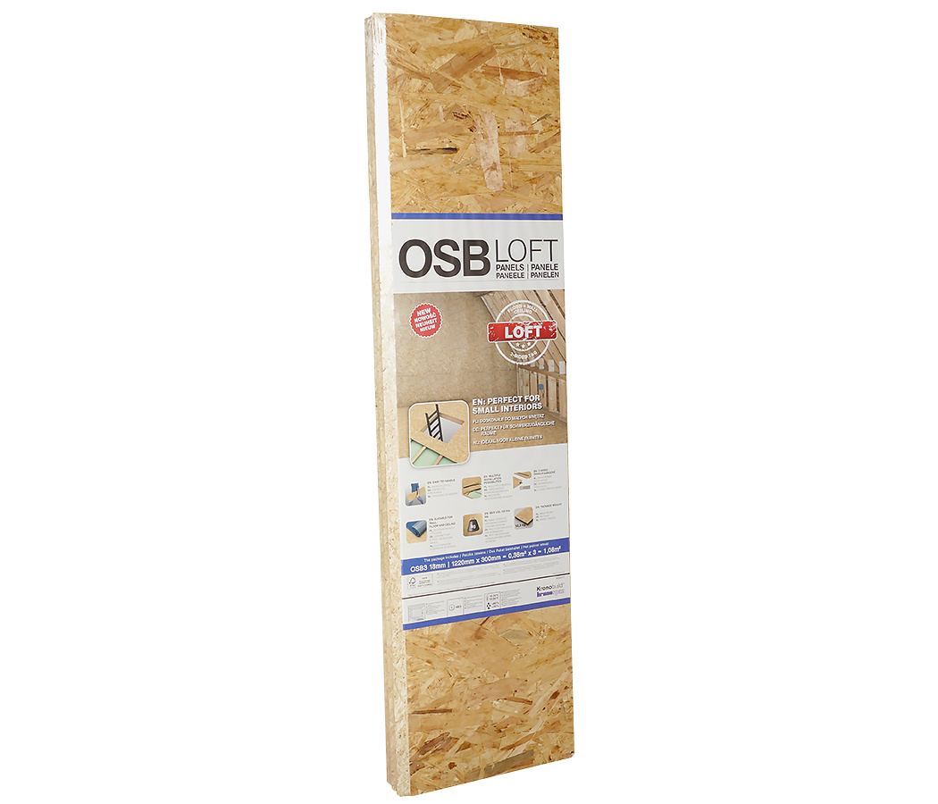 Płyta OSB LOFT 18 Pióro-wpust - 300 x 1220 mm - 3 sztuki - 1,08 m2 paczka