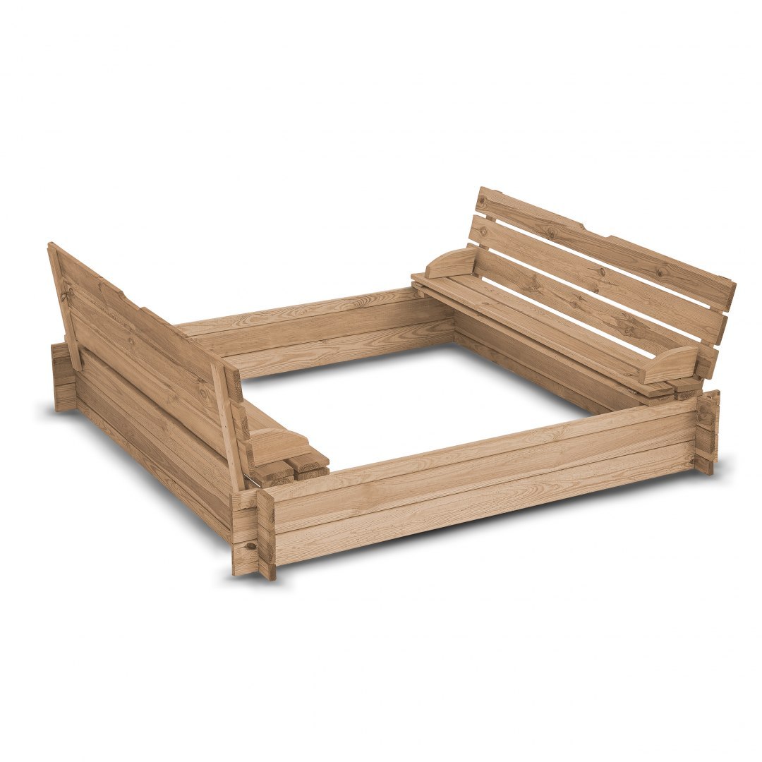 Piaskownica Zamykana 120 x 120 cm z ławeczkami