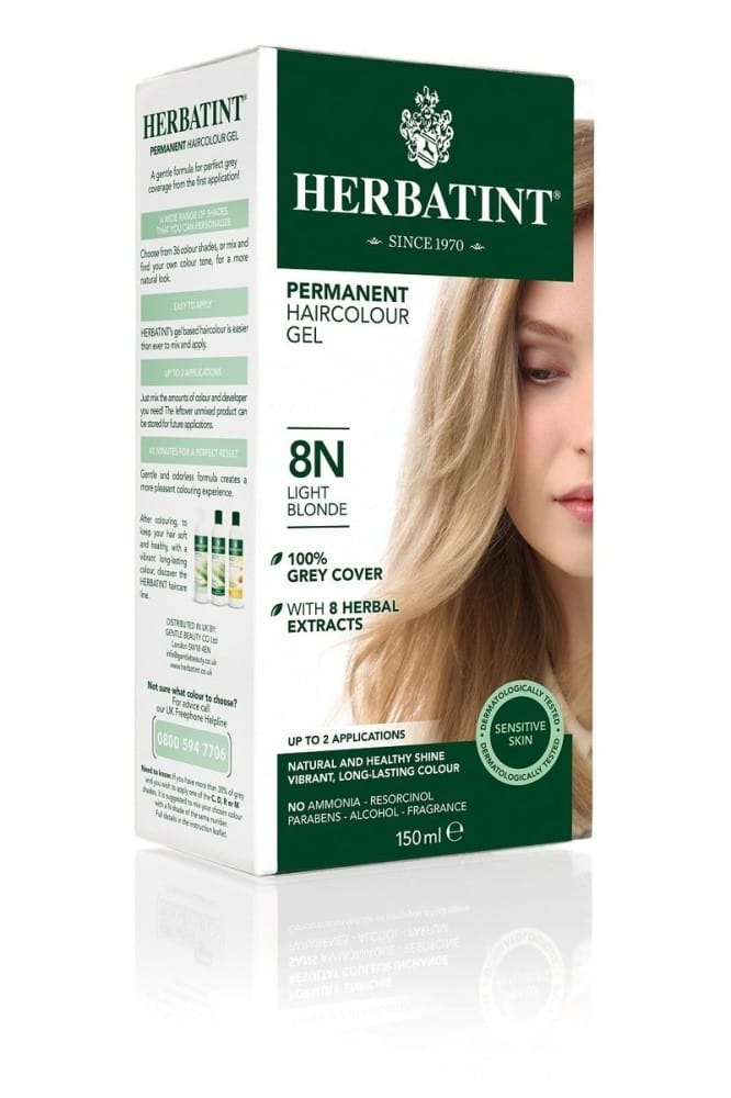 NATURALNA FARBA DO WŁOSÓW Herbatint trwała 8N JASNY BLOND 150 ml