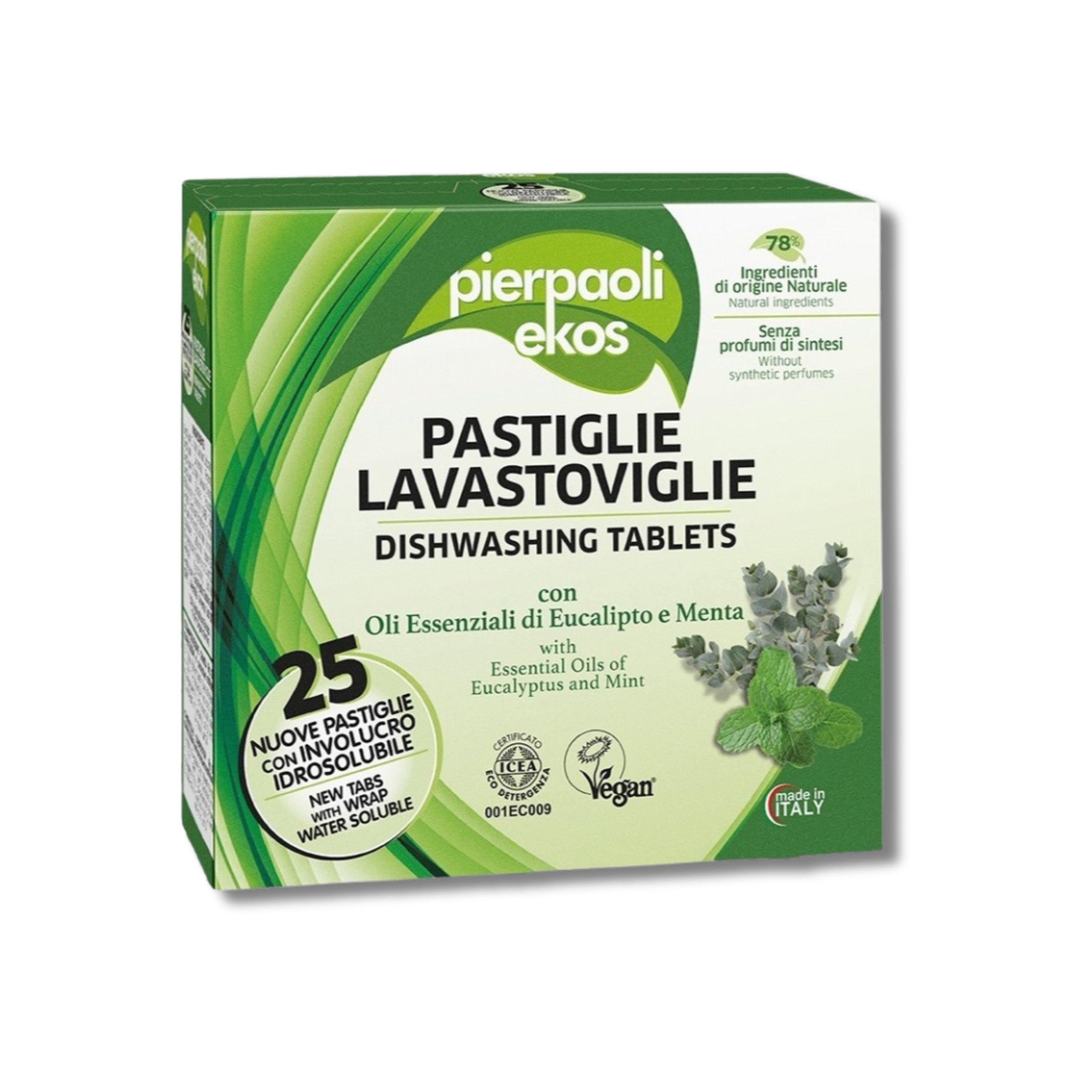 Ekologiczne tabletki do zmywarki 25 szt. Najskuteczniejsze! CERTYFIKOWANE, DLA WEGAN, Pierpaoli Ekos